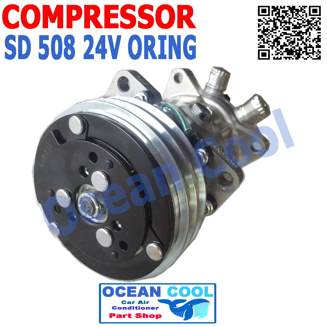 คอมเพรสเซอร์ SD508 24V เทเปอร์ Compressor SD 508 24V Taper สิงคโปร์ คอมแอร์รถยนต์ คอมแอร์ คอมเพลสเซอร์ COM0072 อะไหล่ แอร์ รถยนต์