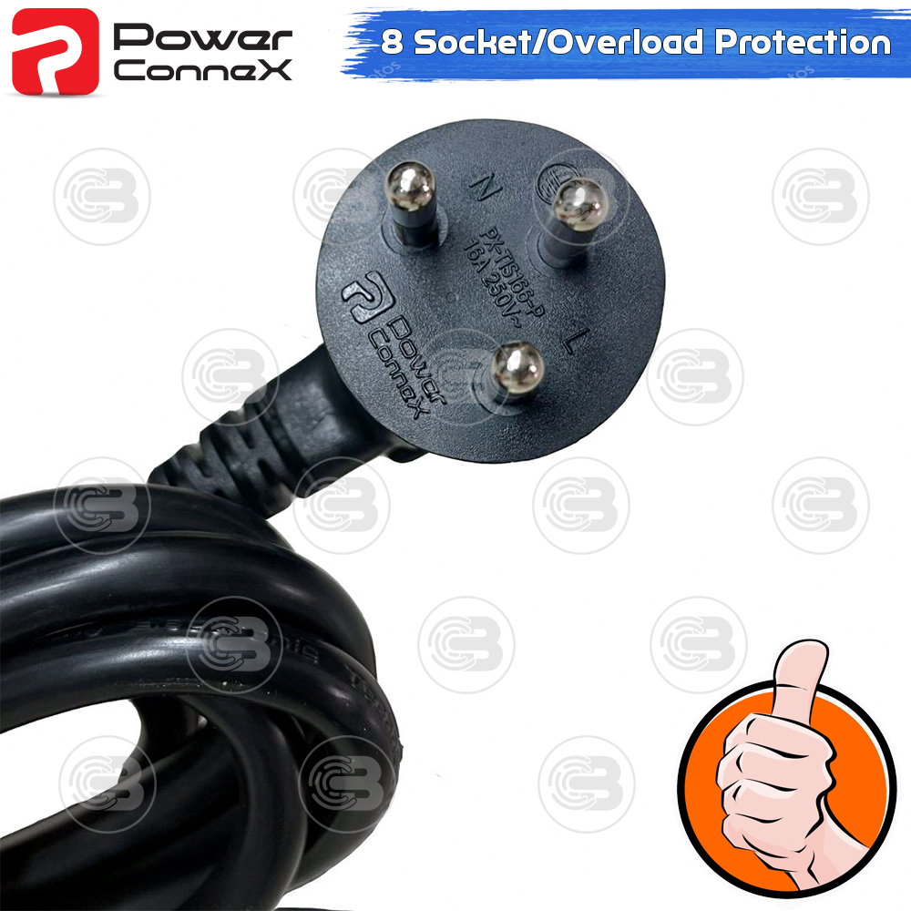 [CoolBlasterThai] PowerconneX Power plug Double Protection 8-WAY 3M (PXC5PHTTS-TS08)