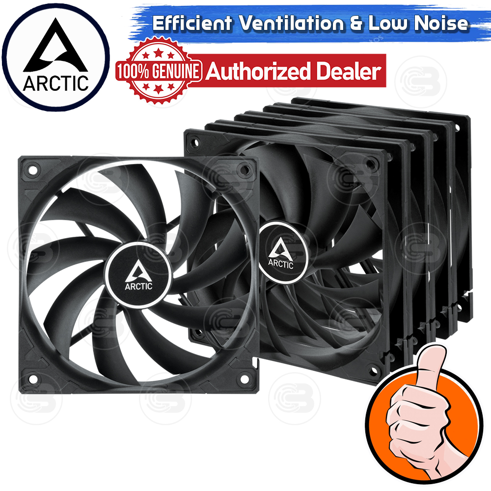 [CoolBlasterThai] ARCTIC F12 BLACK (size 120 mm.) X5 Value Pack PC Fan Case ประกัน 6 ปี