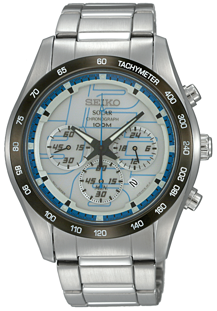 นาฬิกาข้อมือ ผู้ชาย Seiko Sola ระบบโครโนกราฟ รุ่น SSC065