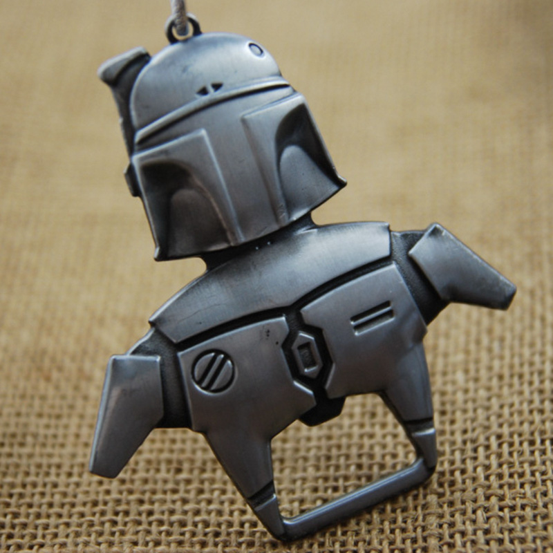 พวงกุญแจ ที่เปิดขวด โลหะ Boba Fett สีเงิน - Star Wars Keychain