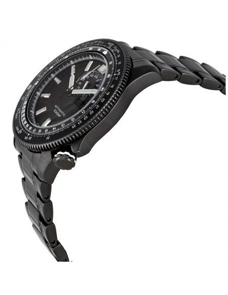 นาฬิกาผู้ชาย Seiko หน้ากลมดำ Auto Tachymeter สายเหล็กรมดำ รุ่น SSA007
