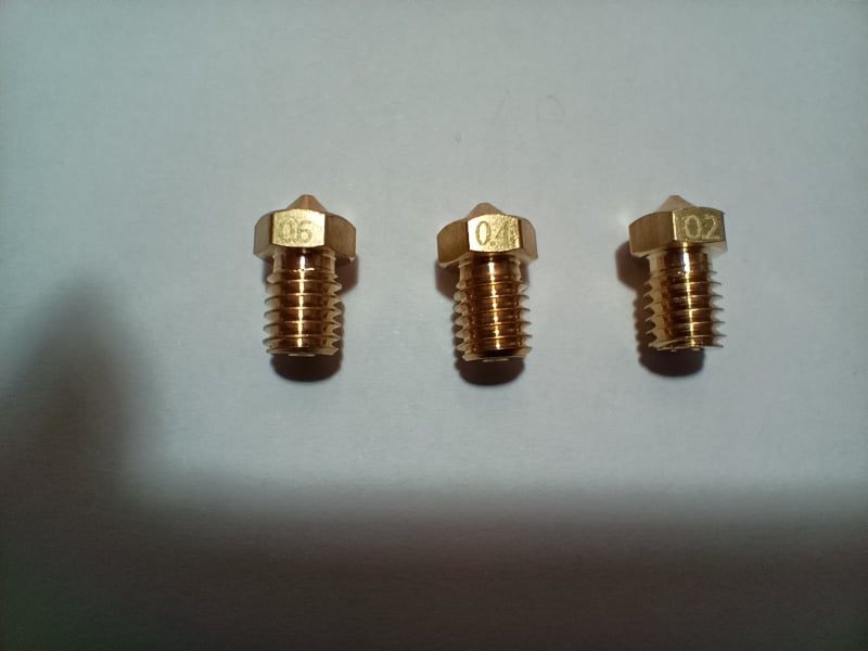 Brass nozzle Print head V6. 0.2 - 0.4 - 0.6