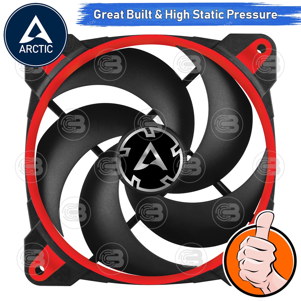 [CoolBlasterThai] ARCTIC BioniX P120 Red Pressure-optimised with PWM PST(size 120 mm.) PC Fan Case ประกัน 10 ปี