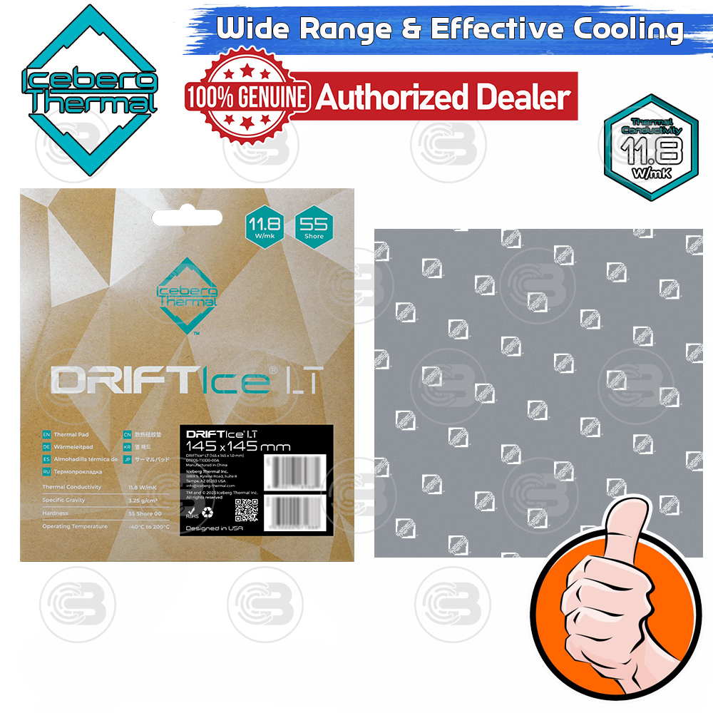 [CoolBlasterThai] Iceberg Thermal DRIFTIce LT Thermal Pad 145x145 mm./1.0 mm./11.8 W/mK