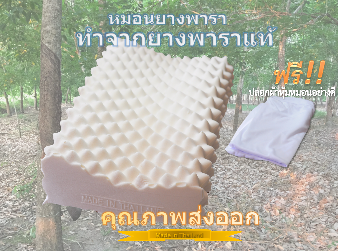 หมอนยางพารา หมอนเพื่อสุขภาพ ทำจากยางพาราแท้ มีปุ่มนวด