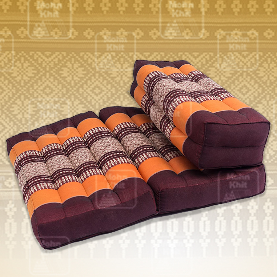 เบาะหมอนขิด 3 พับ,เบาะนั่งสมาธิพับได้ 54x76x12cm //Foldable Meditation Floor Seat 2 in 1 Set Meditation Pillow