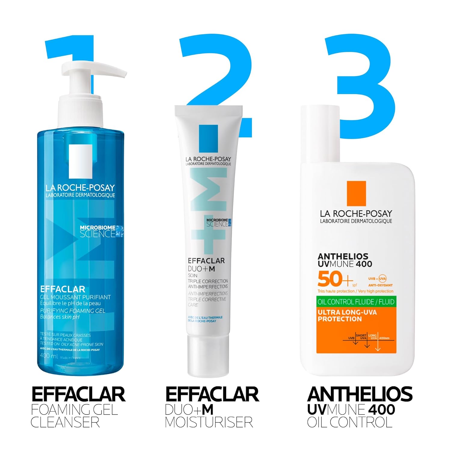 La Roche-Posay Effaclar Purifying Foaming Gel ขนาดใหญ่ 400ml. คลีนเซอร์สำหรับผิวมัน เป็นสิวง่าย