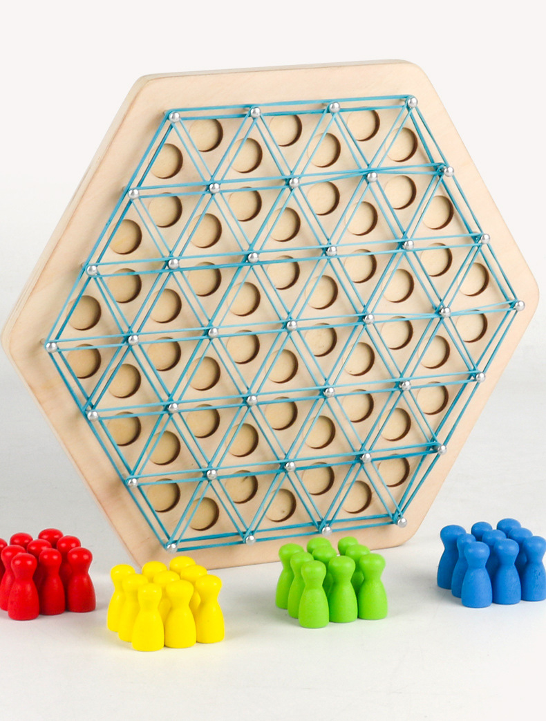 หมากลูกโซ่สามเหลี่ยมเรขาคณิต (กระดานไม้) Chain Game