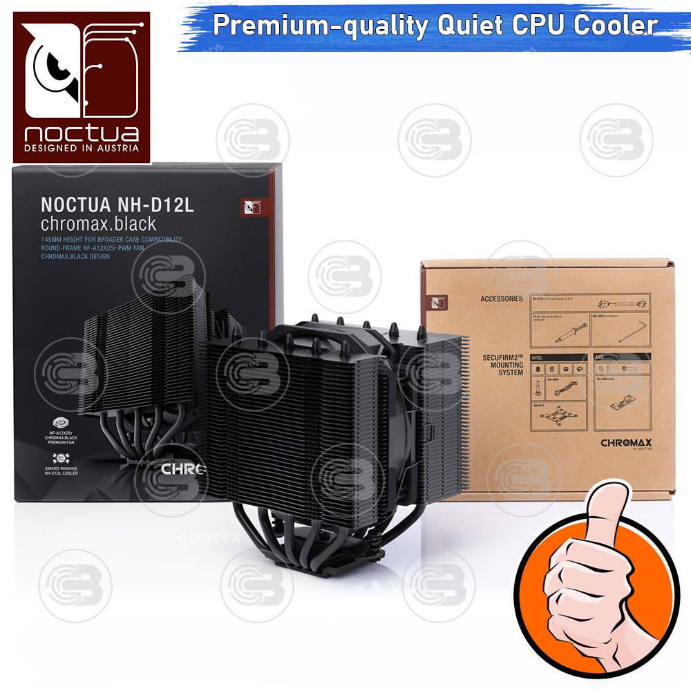 [CoolBlasterThai] Noctua NH-D12L CHROMAX.BLACK Heat Sink CPU Cooler (AM5/LGA1851 Ready) ประกัน 6 ปี