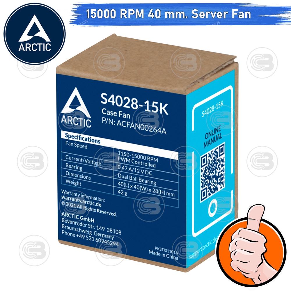 [CoolBlasterThai] ARCTIC S4028-15K 15,000 RPM (size 40 mm.) Fan Case ประกัน 6 ปี