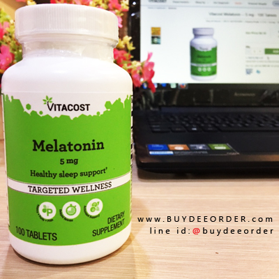 Vitacost Melatonin Slow Release 5 mg 100 Tablets เมลาโทนินผสมวิตามินบี 6 ช่วยให้หลับสบายและคลายเครียด (ปลดปล่อยสารอาหารต่อเนื่องยาวนานตลอดทั้งคืน)