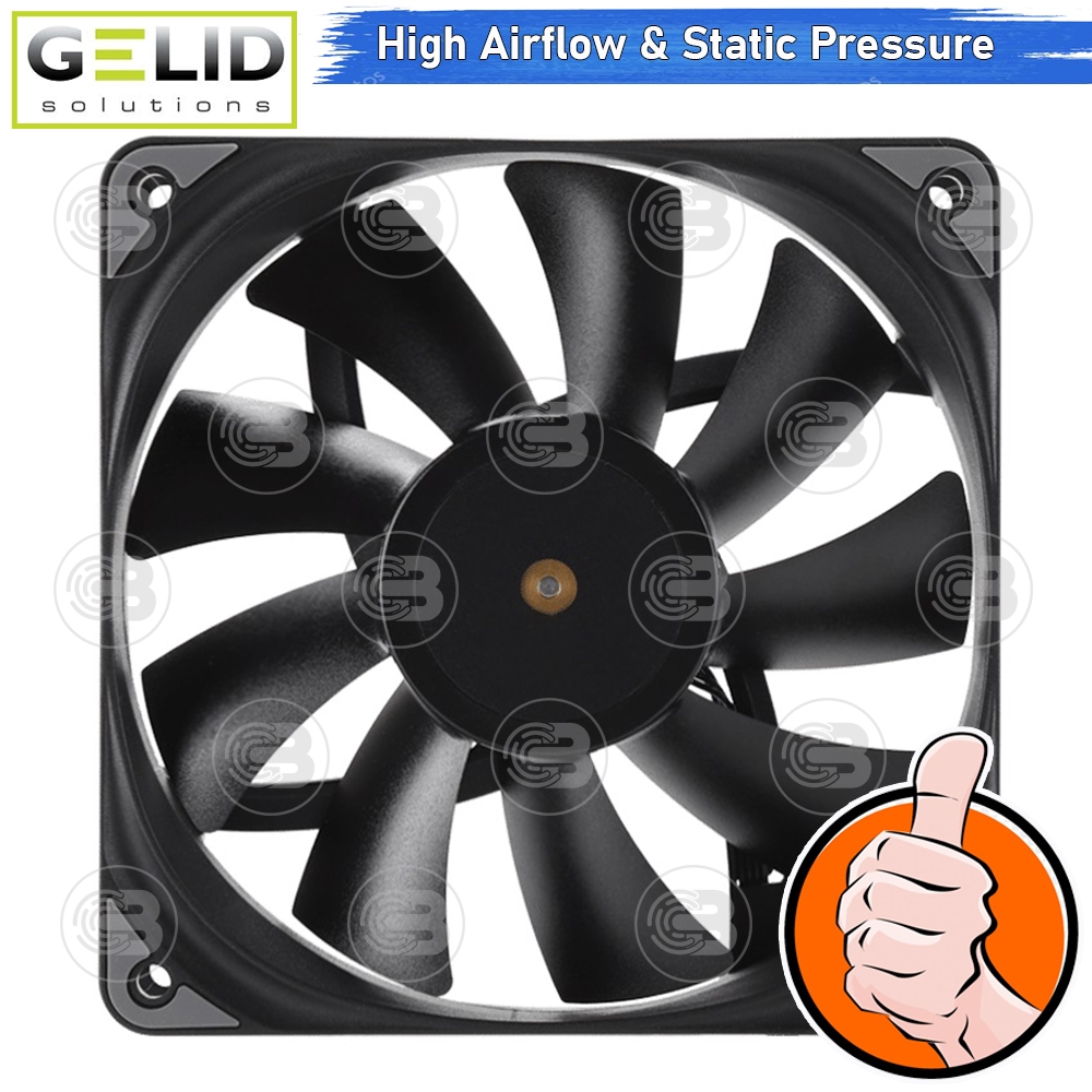 [CoolBlasterThai] GELID Silent 12 PWM Black PC Fan Case size 120 mm. ประกัน 3 ปี (FN-PX12-18)