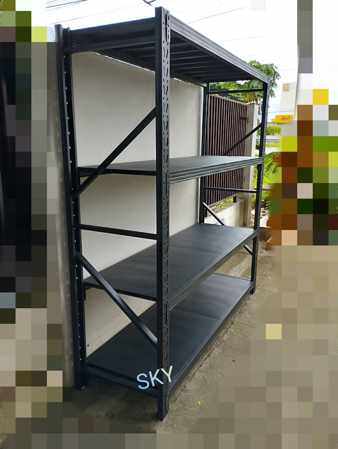 ชั้นวางสินค้า ชั้นวางของ ชั้นเหล็ก รุ่น HJ4-152062 สีดำ