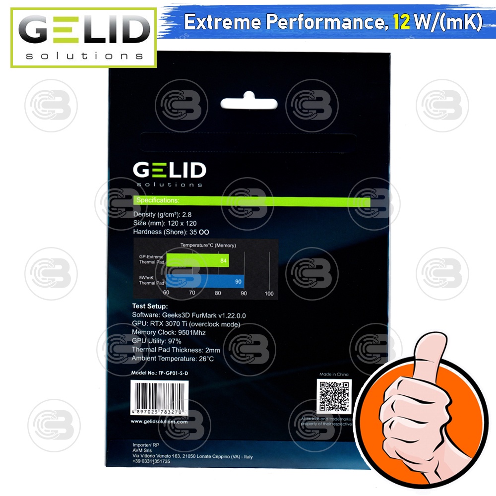 [CoolBlasterThai] GELID GP-EXTREME Thermal Pad 120x120x2.0 mm./12.0 W/mK (TP-GP01-S-D)