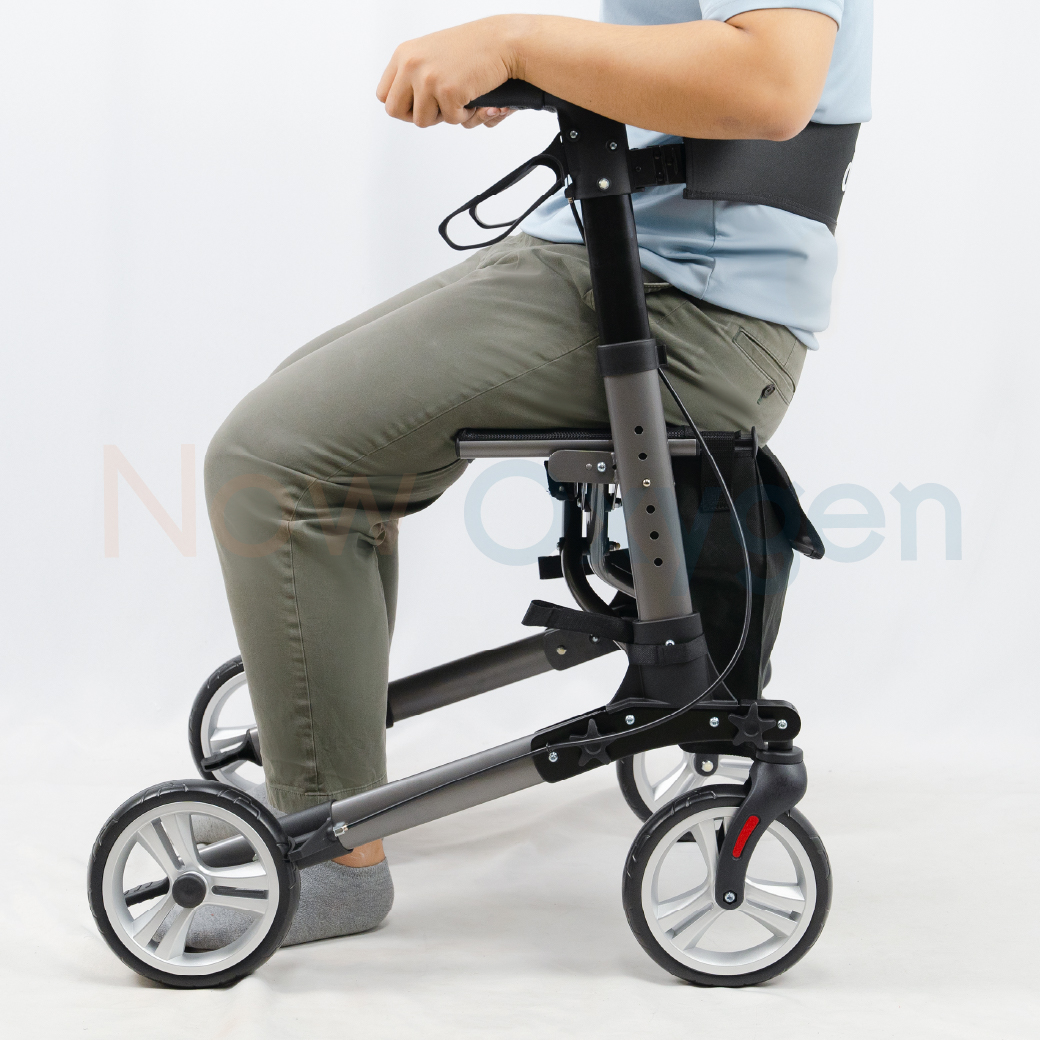 รุ่นใหม่ Moka Grey Rollator แบรนด์ Drive Medical (Debilbiss) วอล์คเกอร์ 4 ล้อ อุปกรณ์ช่วยพยุงเดิน อุปกรณ์ฝึกเดิน รับประกัน 2 ปี