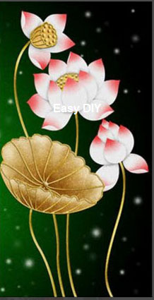 ครอสติสรูปดอกบัวมงคล 2 โดย easy diy ครอสติสคริสตัล