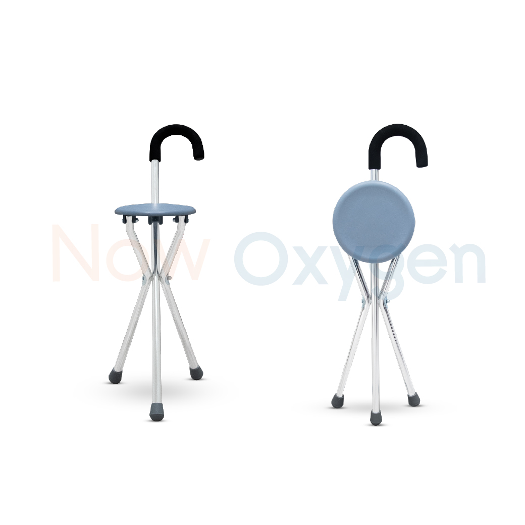 ไม้เท้าเก้าอี้อลูมิเนียม พับได้ นั่งได้ (Aluminium Crutch Chair )