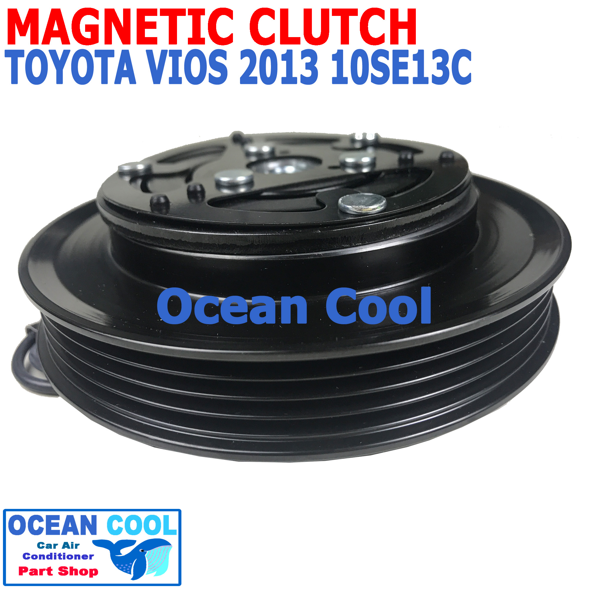 คลัชคอมแอร์ โตโยต้า วีออส 2013 - 2015 10SE13C MGC0050 Magnetic Clutch toyota vios ชุดหน้าคลัชคอมแอร์ สำหรับคอม 10SE13C อะไหล่ แอร์ รถยนต์ ลูกปืนมู่เล่ NSK แท้