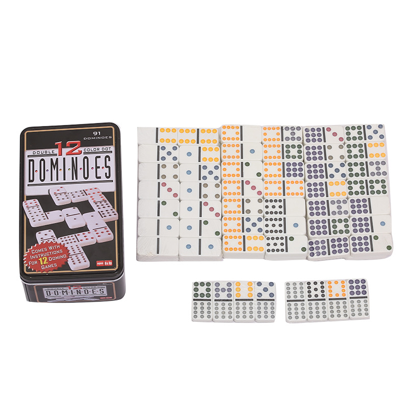 โดมิโน่เมลามีนกล่องเหล็กชุดพรีเมี่ยม Domino Melamine Iron Box Set