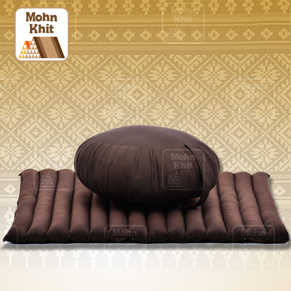 Set หมอนกลมเสื่อระนาดผ้าสีพื้นโยคะ//Dimension round Zafu seat pillow Mattress 69 x 78 x 4.5 cm