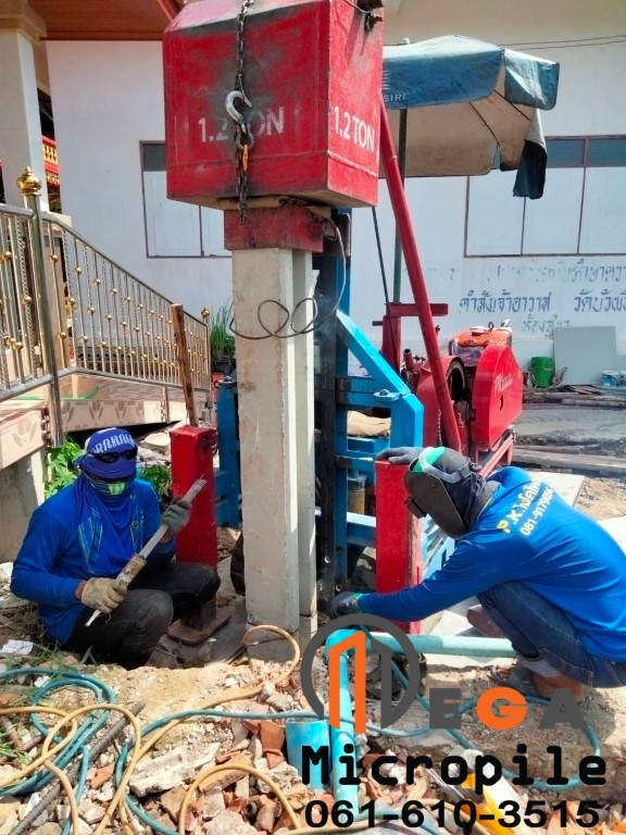 ตอกเสาเข็มไมโครไพล์ I 22 หน้างาน วัดบัวผัน