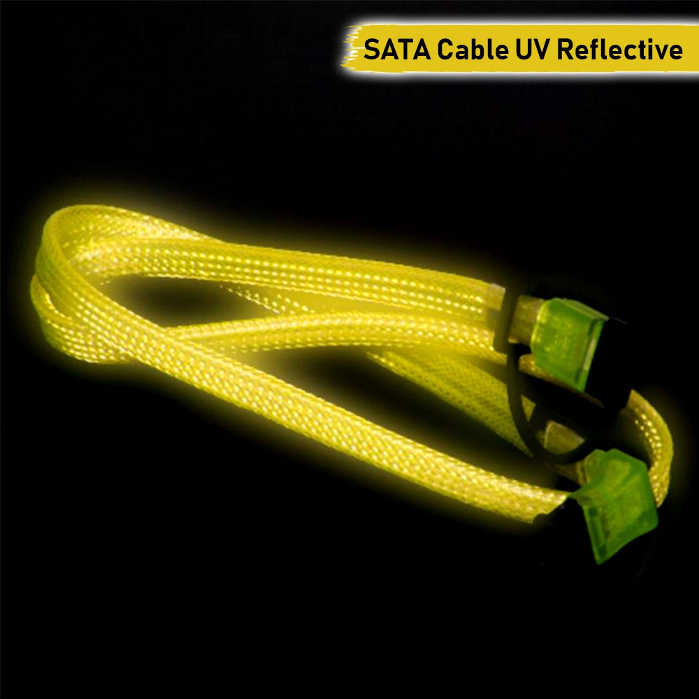 [CoolBlasterThai] VIZO SATA Cable UV Yellow Reflective 90-180 Degrees