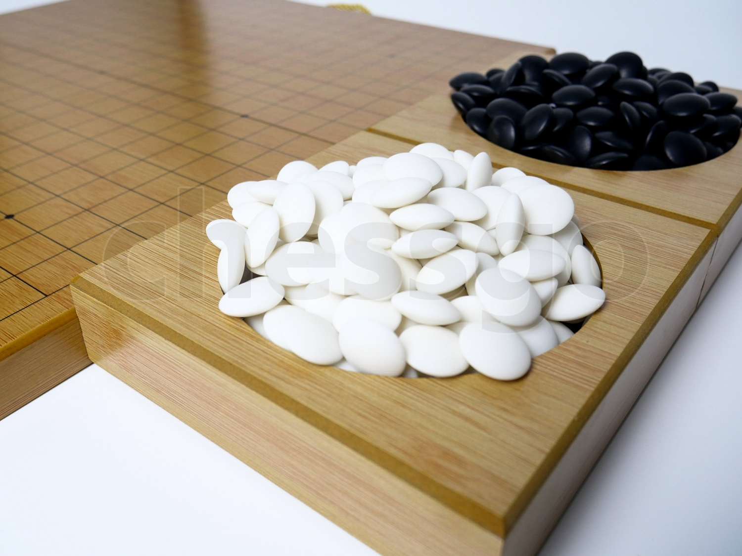 ชุดหมากล้อมไม้ Gift Box Go Set (กระดานไม้ไผ่19เส้นGift Box+ถาดไม้+เม็ดเมลามีน)