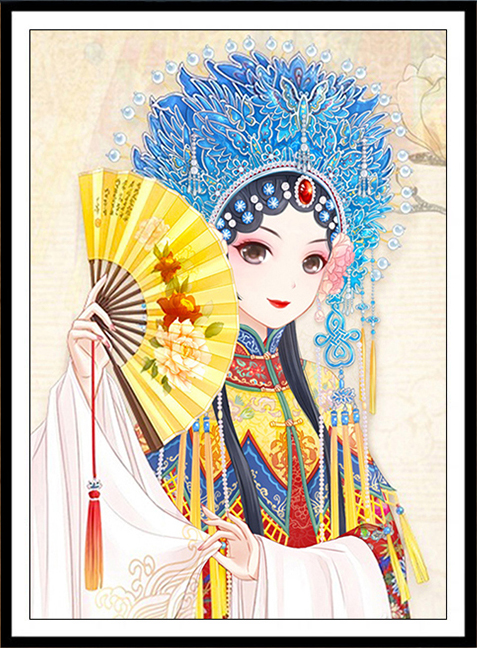 ชุดปักครอสติช ลายสาวงามจีน (งานปักเต็มลาย ไม่มีเดินเส้น) ขนาด 65*83 ซม.ผ้าครอสติช 11CTพิมพ์ลายปักบนผ้า ไหมคอตตอน 40 สี ผังลาย เข็ม