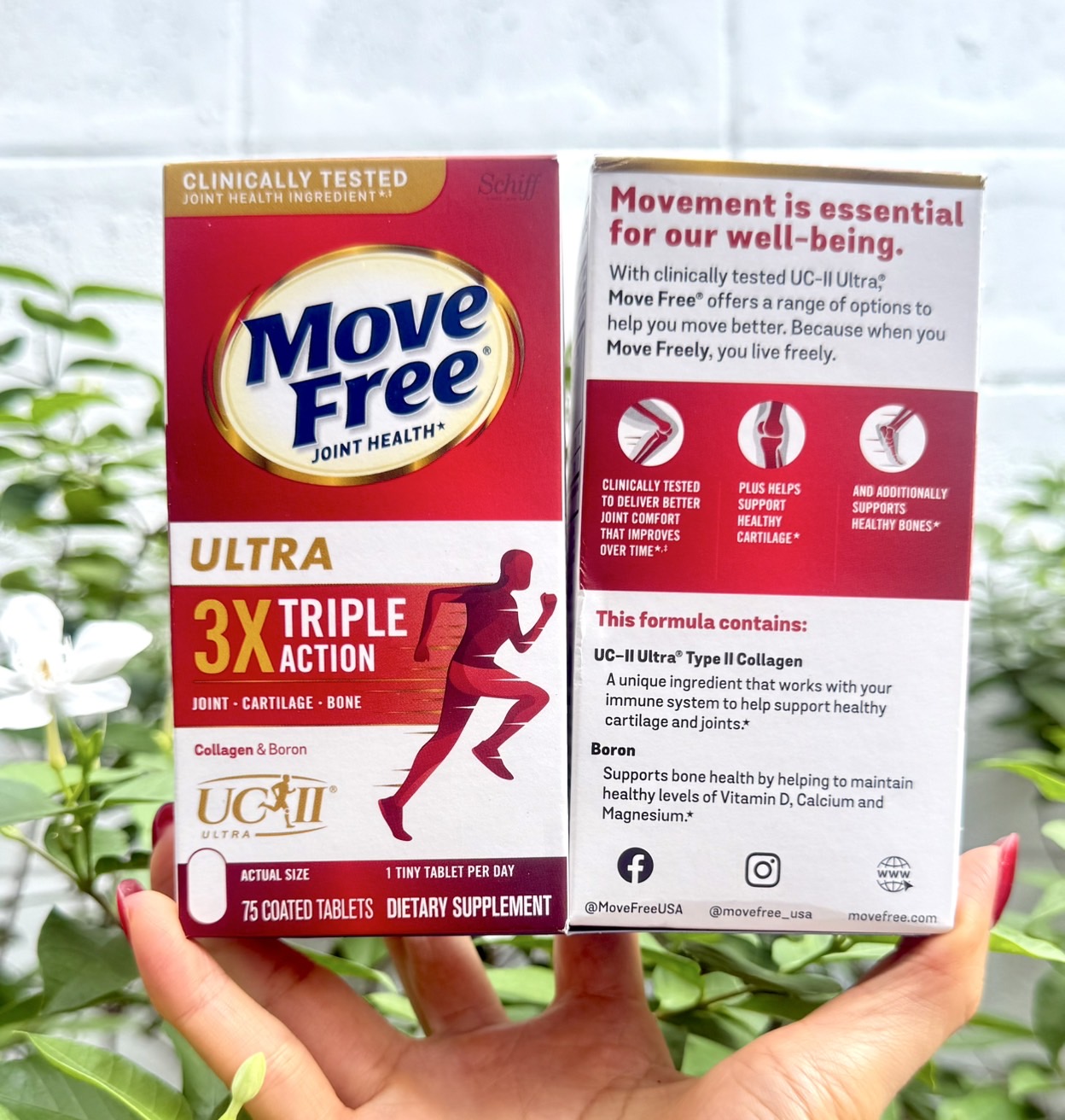 Schiff move free ultra 3X triple action 75เม็ด (ทานได้สองเดือนครึ่ง) (1กล่อง)