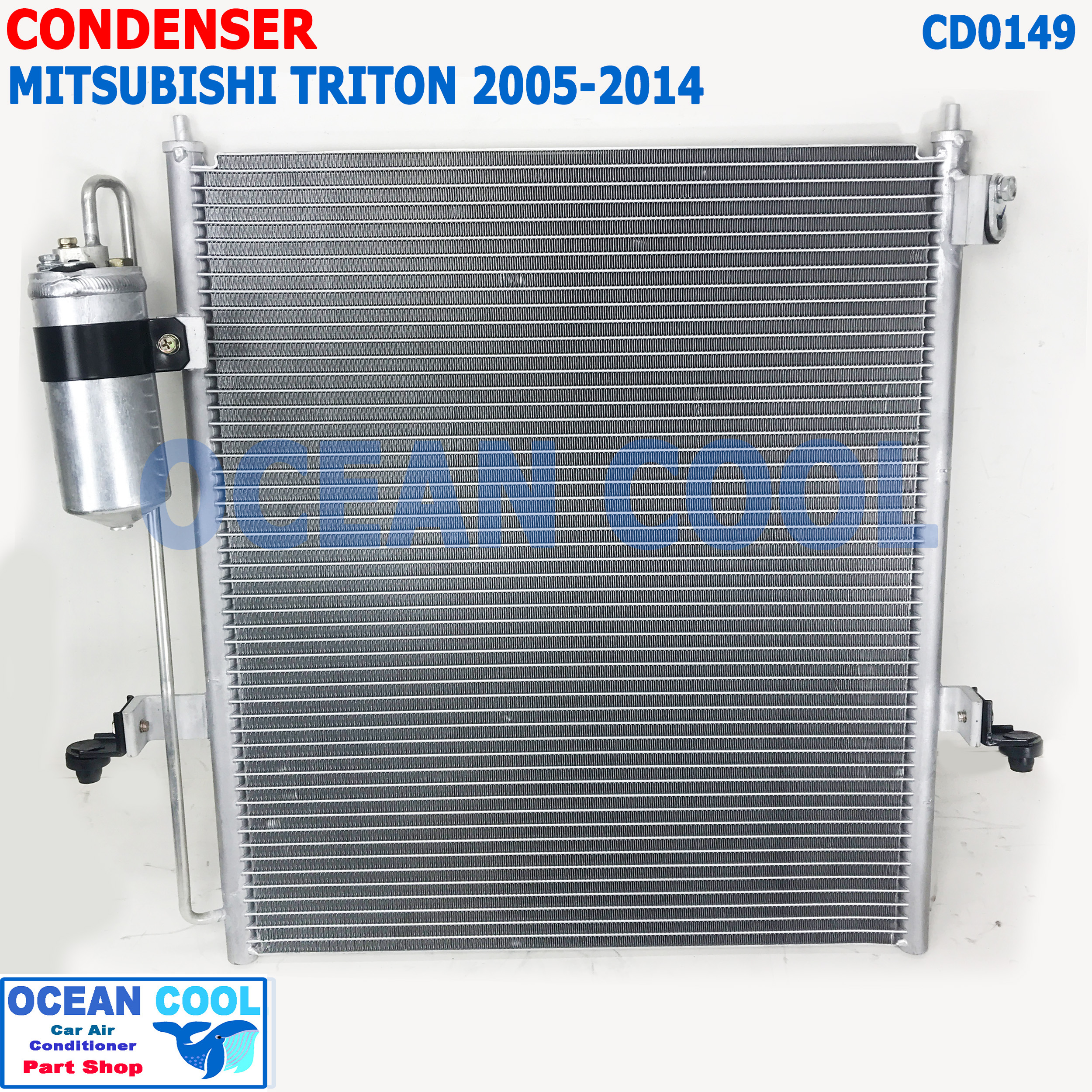 แผงแอร์ มิตซูบิชิ ไทรทัน 2005 - 2015 CD0149 condenser For mitsubishi Triton คอนเดนเซอร์ แผงคอยล์ร้อน มิตซูบิชิ ไตรทัน พ.ศ. 2548 ถึง 2558 อะไหล่ แอร์ รถยนต์