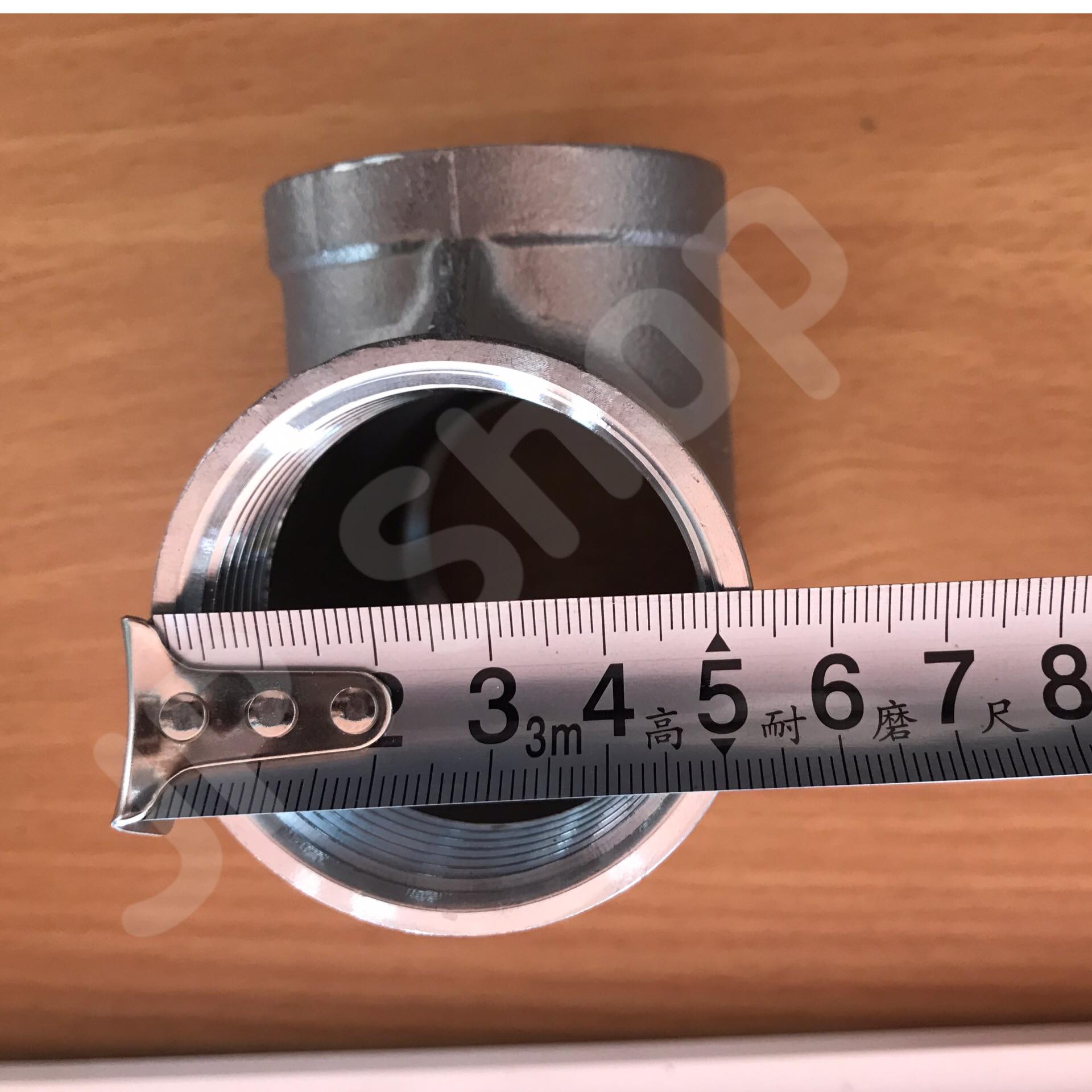 ข้อต่อสามทางสแตนเลส 304 ขนาด 1 1/2( Stainless Steel Tee 304, 1.5" Female Thread (Tee F/F/F) #2853