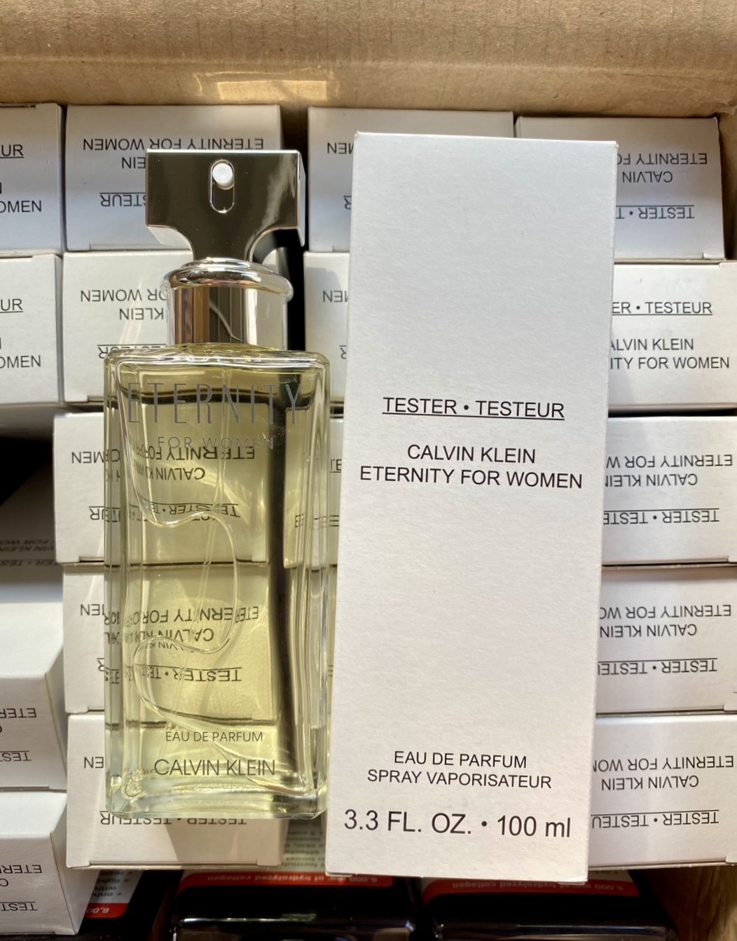 กล่องเทสเตอร์ Calvin Klein Eternity For Women Eau De Parfum 100ml. ของแท้