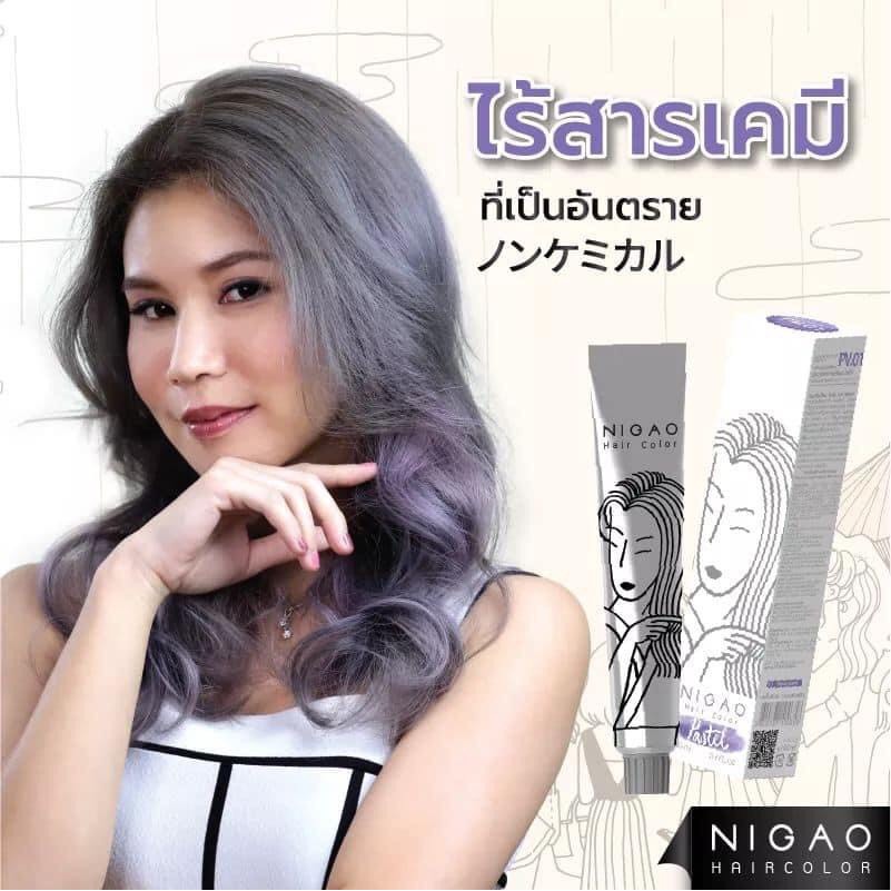 แท้พร้อมส่ง○ (รวมไฮ) (โทนแฟชั่น) NIGAO นิกาโอะ สีย้อมผม ไม่มีแอมโมเนีย เลือกไฮทักแชท