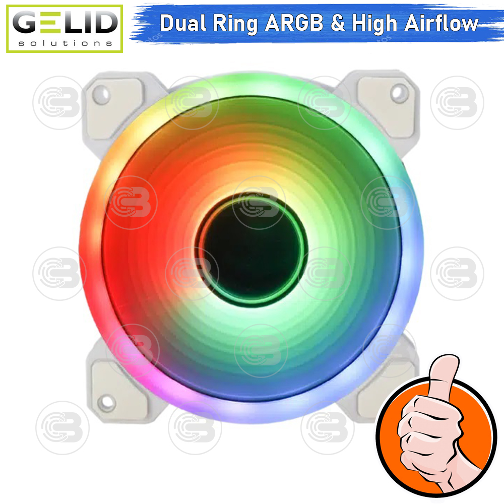 [CoolBlasterThai] GELID STELLA Infinity White High Performance 120mm Infinite Mirror Dual Ring A-RGB Fan Case ประกัน 3 ปี (FN-STELLA-03-W)
