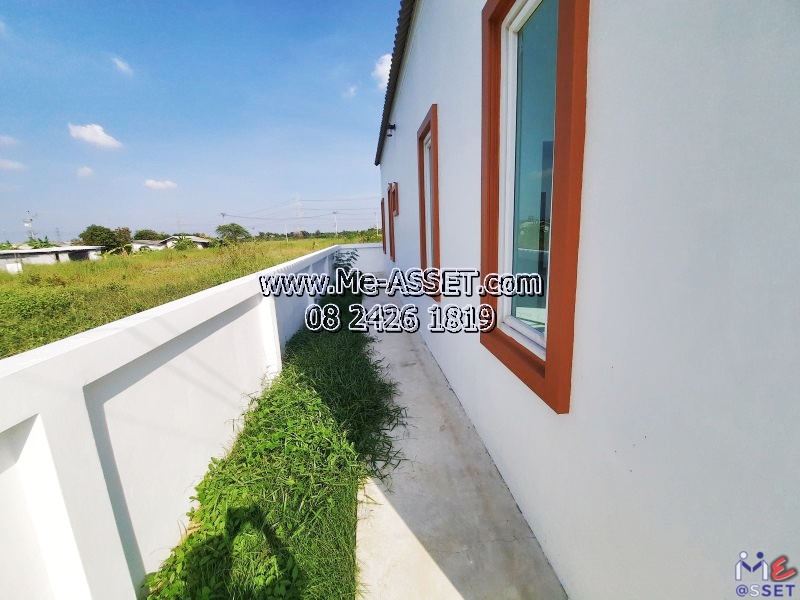 ขายบ้านเดี่ยวสไตล์นอร์ดิก ย่าน เลียบคลองชลประทาน ทุ่งบัว กำแพงแสน นครปฐม : ใกล้มหาวิทยาลัยเกษตรศาสตร์ กำแพงแสน : 1 ชั้น 54.4 ตร.วา