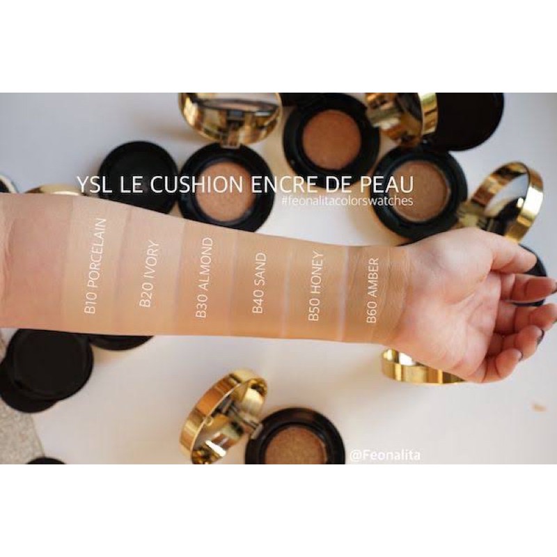 รองพื้น YSL Le Cushion Encre De Peau ขนาดทดลอง 5g. สี B20 คุชชั่น สำหรับ ผิวขาวเหลือง