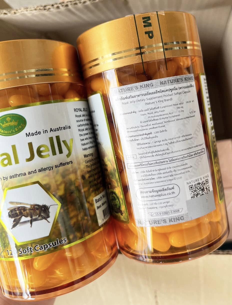Nature's King Super Royal Jelly 1000mg. (120Softgels) เนเจอร์ คิง รอยัล เจลลี่ นมผึ้ง 120 เม็ด
