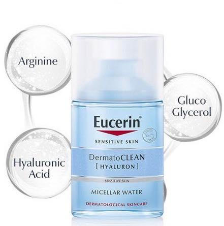 Eucerin Sensitive Skin Dermato CLEAN Hyaluron Micellar Water 100ml. ไมเซลล่าวอเตอร์ ขจัดเครื่องสำอาง