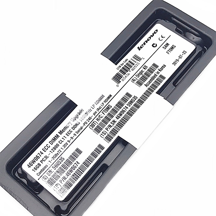 New, IBM 46W0672 46W0674 [TorCompTH Thailand] IBM 16GB (1x16GB, 2Rx4, 1.35V) PC3L-12800 CL11 ECC DDR3 1600MHz LP RDIMM for x3650 M4, x3850 X6
