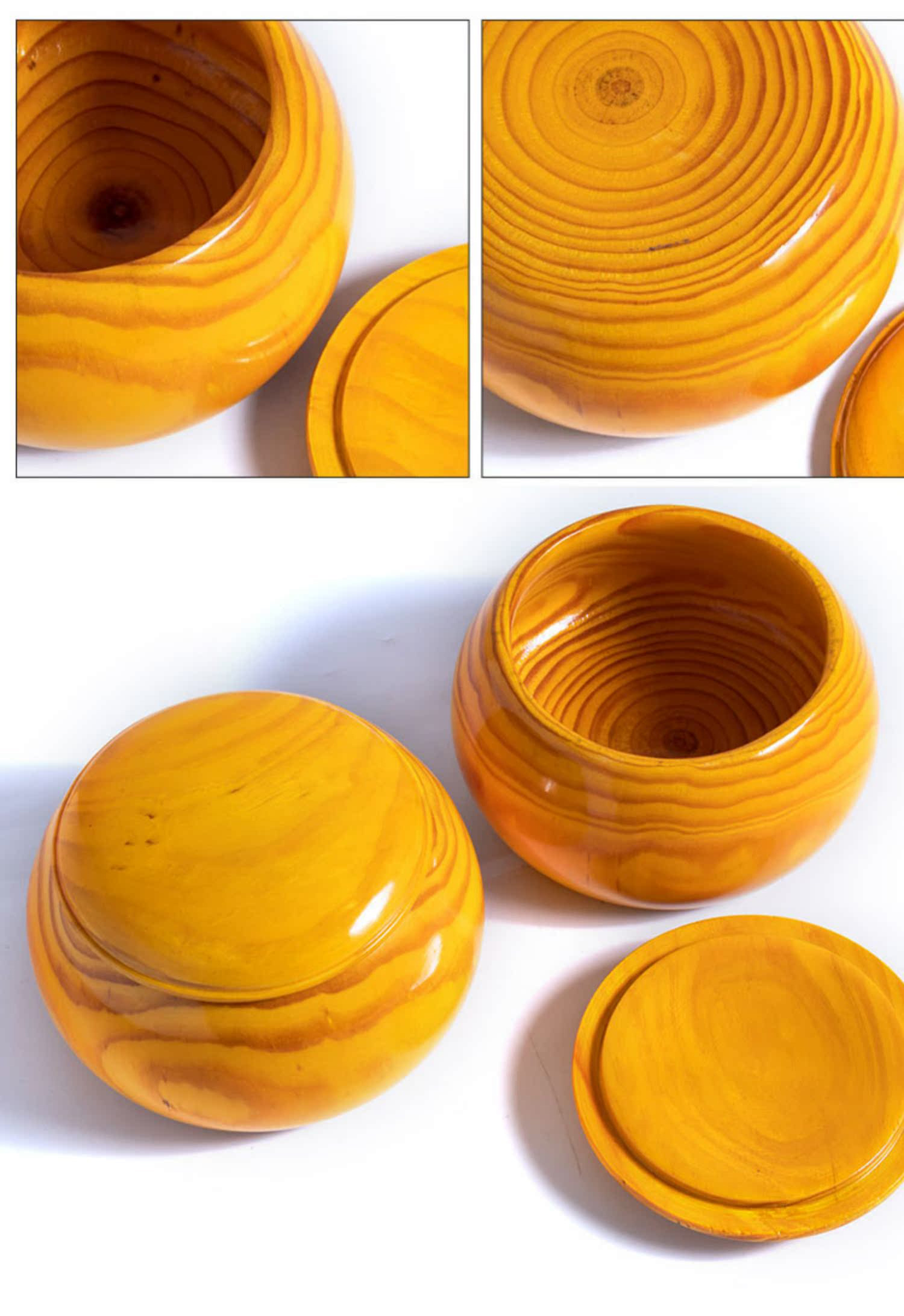 ชุดหมากล้อมไม้Torreya19เส้น(กระดาน3cm/เม็ดหินyunzi/โถไม้yellow spruce)