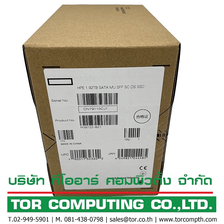 NEW HP P09722-B21 P09912-001 [TorCompTH Thailand ขาย จำหน่าย ราคา] HP 1.92TB 6G SATA MU SFF 2.5in SC SSD for G10
