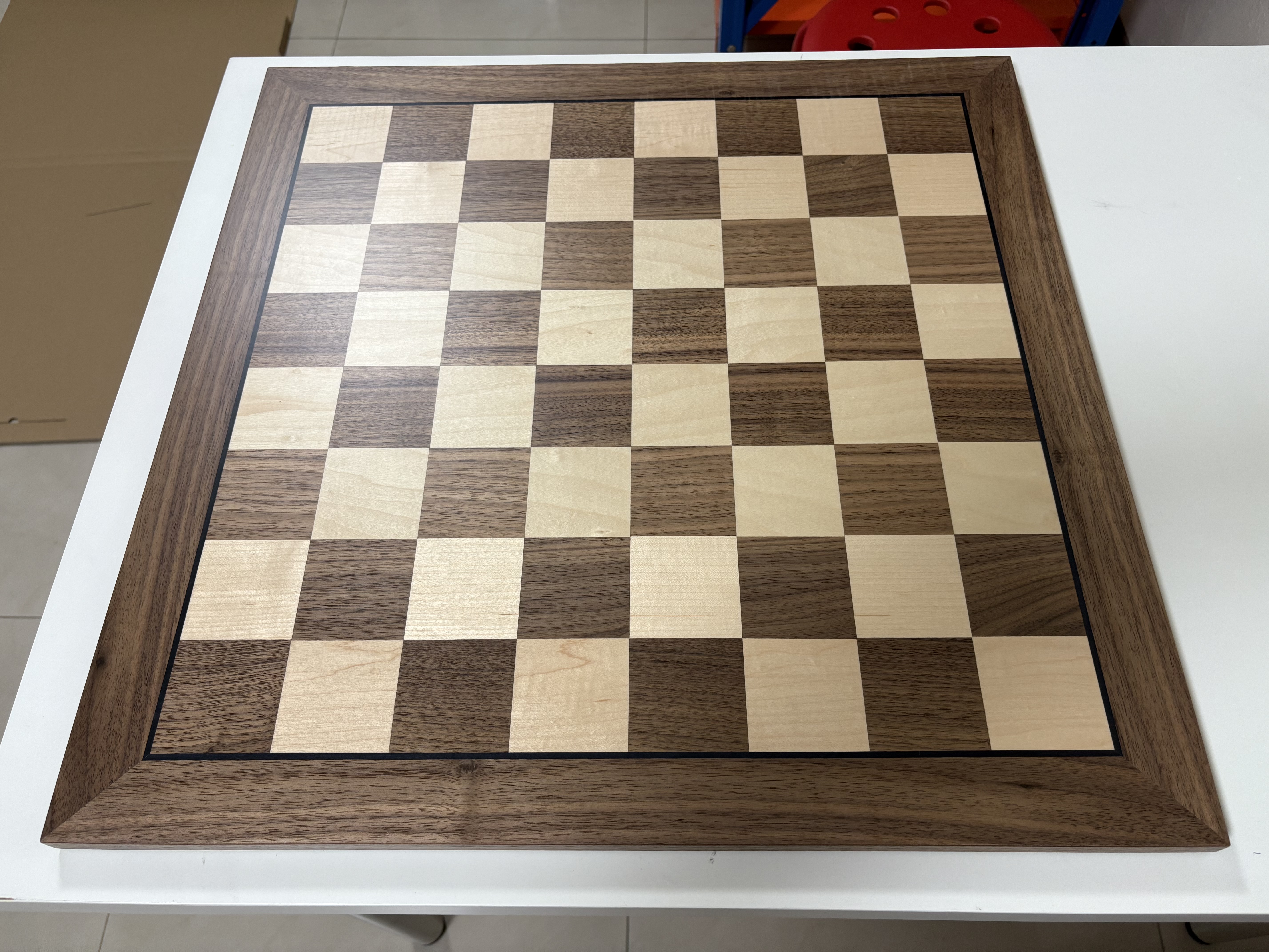 21" Walnut & Maple Wooden Chess Board กระดานหมากรุกสากลไม้Walnut