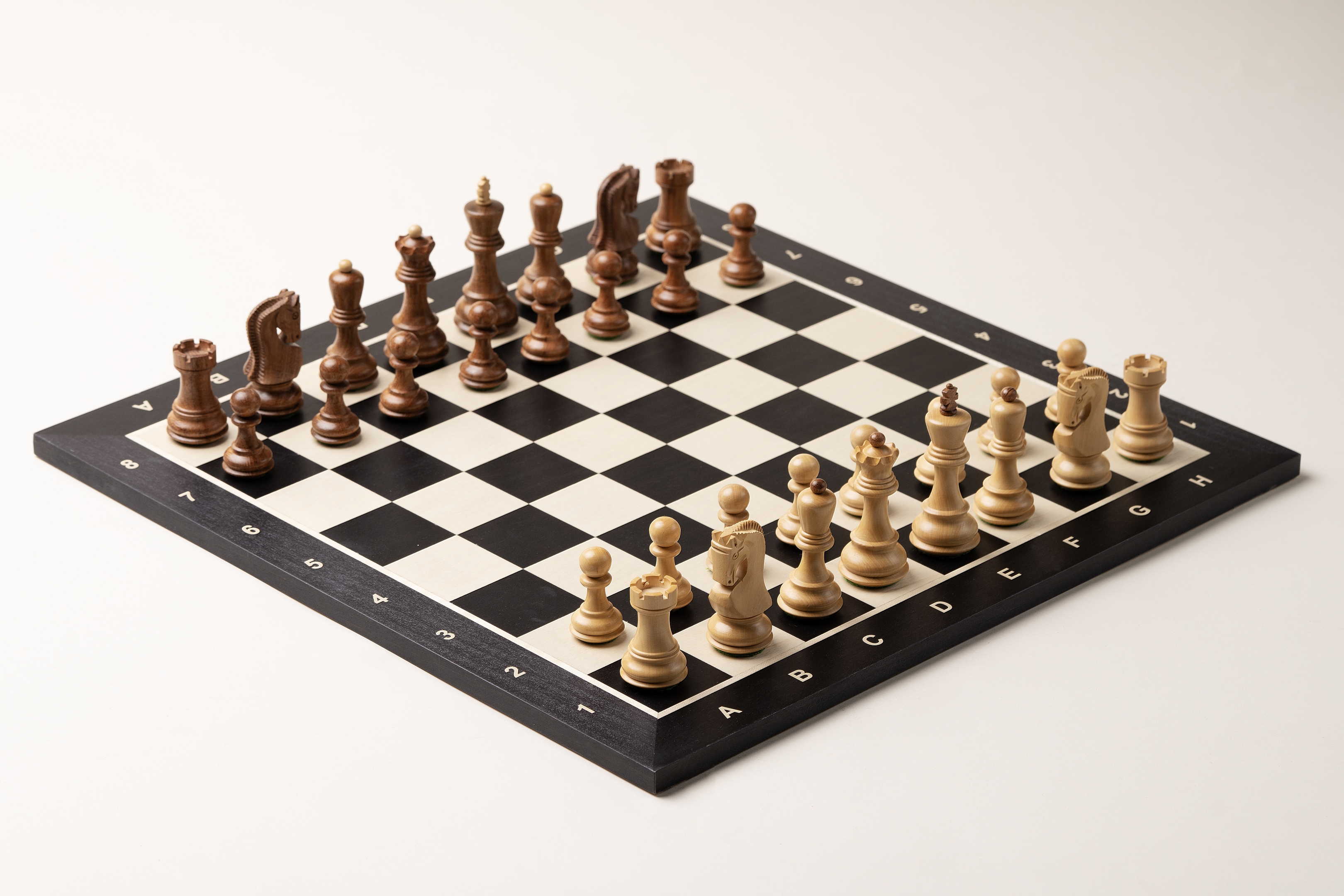 21" Ebony & Maple Wooden Chess Board กระดานหมากรุกสากลไม้Ebony