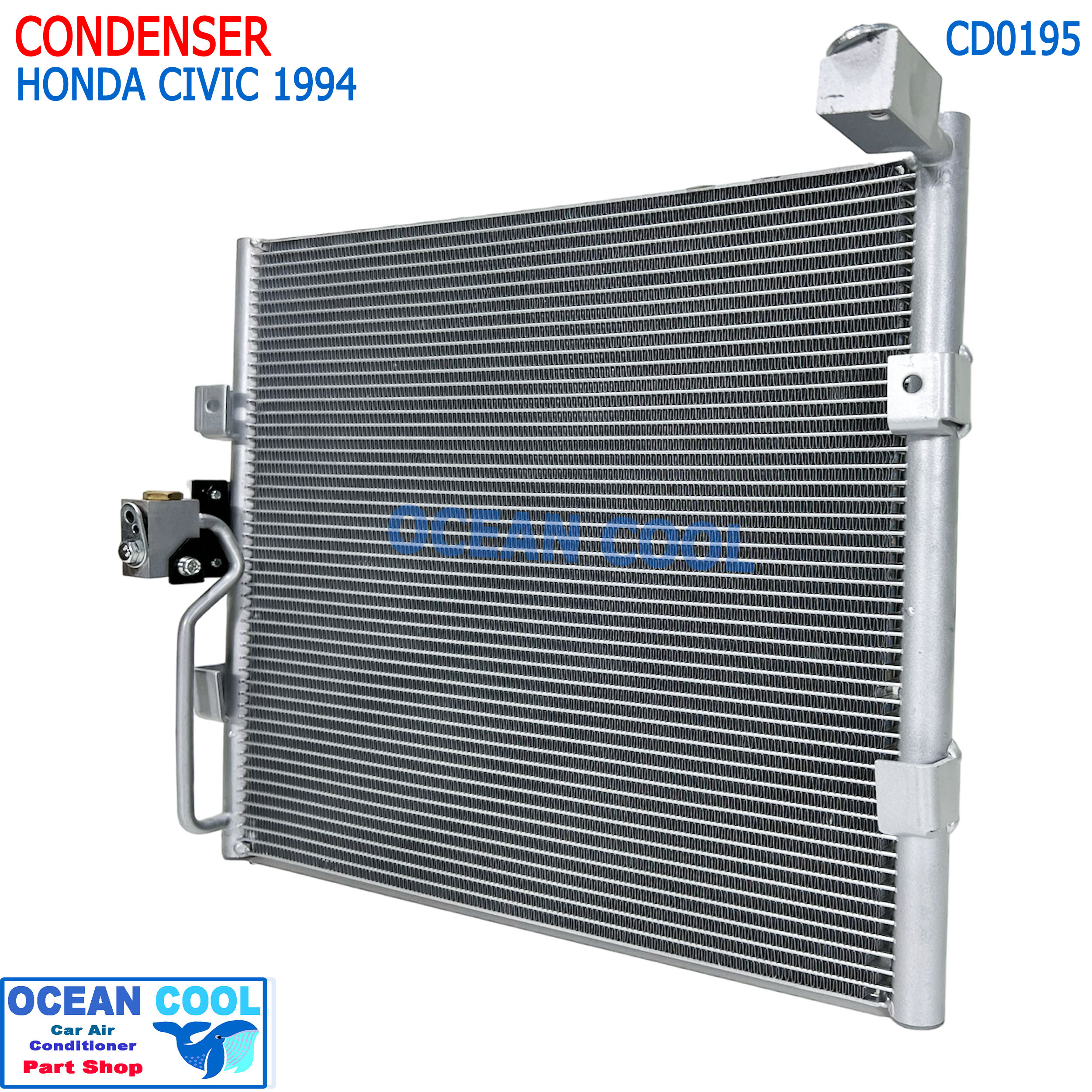 แผงแอร์ ฮอนด้า ซีวิค 1994 Condenser Honda Civic'94 R134a CD0195 คอยล์ร้อน รังผึ้งแอร์ เตารีด แผงรังผึ้ง EG แผงคอยล์ร้อน G5 ซีวิก 3ประตู