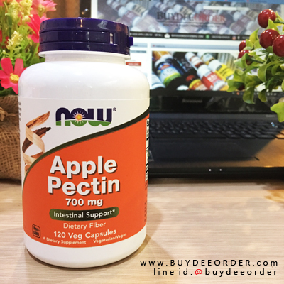 Now Foods Apple Pectin 700 mg 120 Vegetarian Capsules ช่วยให้อิ่มเร็ว ไม่รู้สึกหิวบ่อยระหว่างมื้ออาหาร