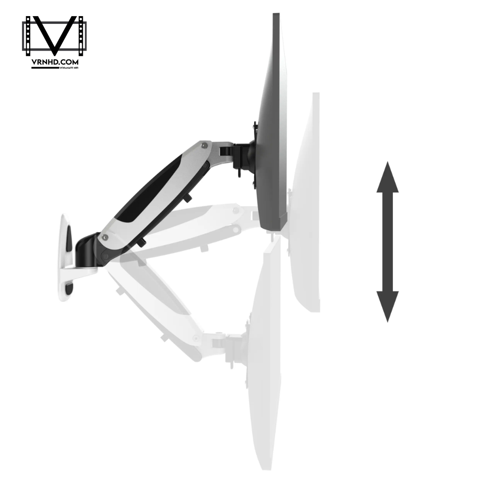 EGN-02-SET01-W(สีขาว) All Motion ขาแขวนจอคอม 17"-32" แบบติดผนัง Gas-Spring Monitor Arm,VESA 75x75mm./100x100mm.,weight capacity 15 Kg.