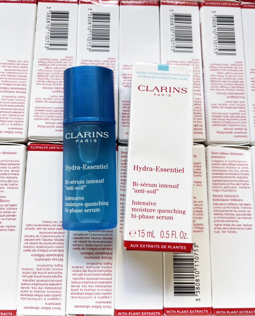 Clarins Hydra Essentiel Bi-phase Serum 15ml. เซรั่มคลาแรงส์ ขวดฟ้า