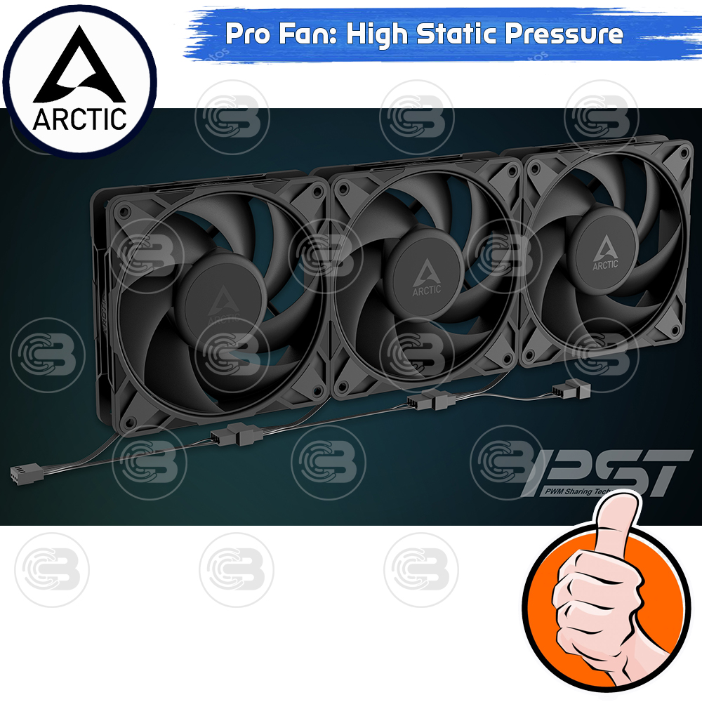 [CoolBlasterThai] ARCTIC P12 PRO PST BLACK (size 120 mm.) PC Fan Case ประกัน 6 ปี