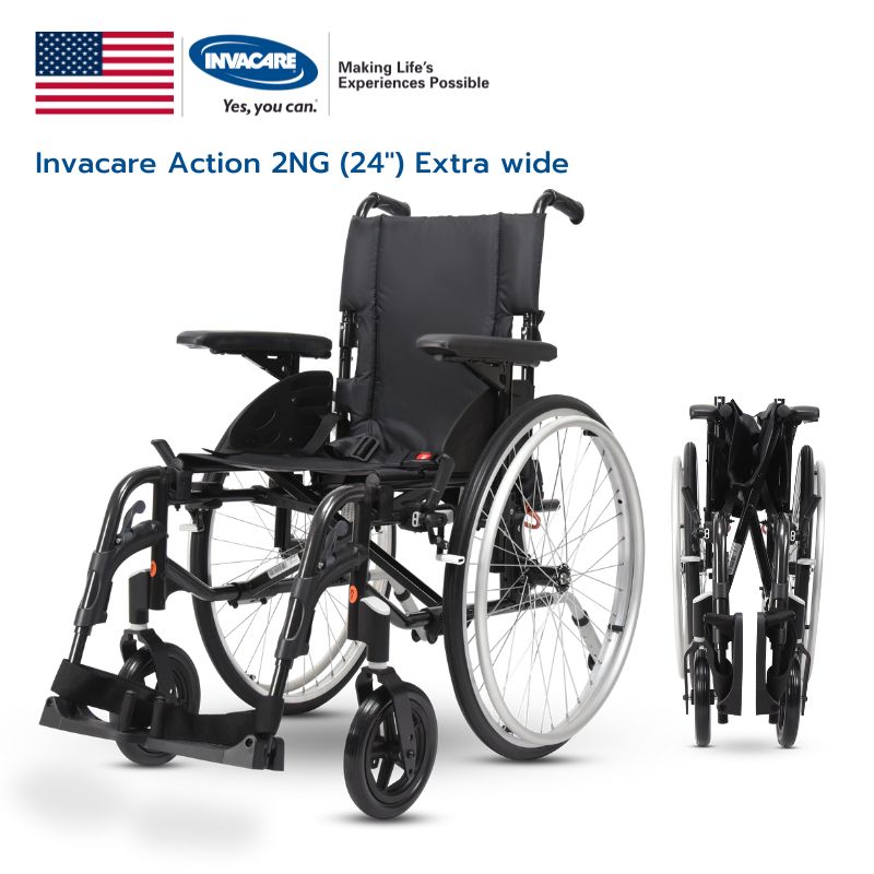 รถเข็นผู้ป่วย Invacare Action 2NG ล้อใหญ่ เบาะกว้าง รับประกัน 2 ปี
